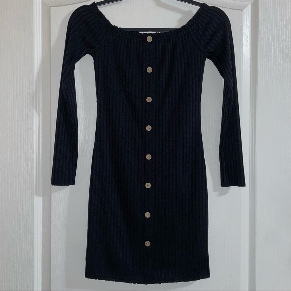 Material Girl Black Long Sleeve Dress NWOT